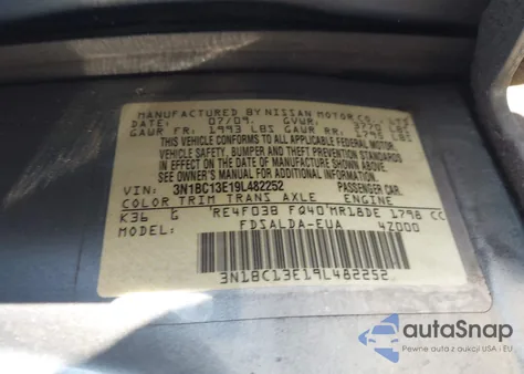 2009 Nissan Versa 1.8S z USA, uszkodzony, nr VIN 3N1BC13E19L482252